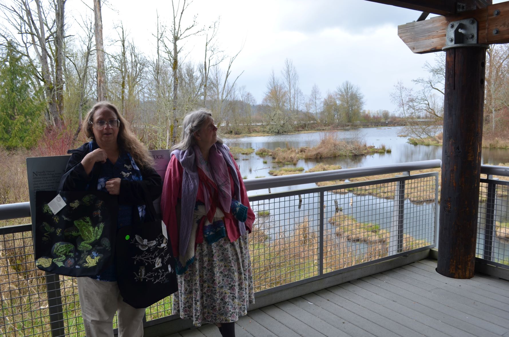Laura Martin and Alice Winship at Nisqually Refuge